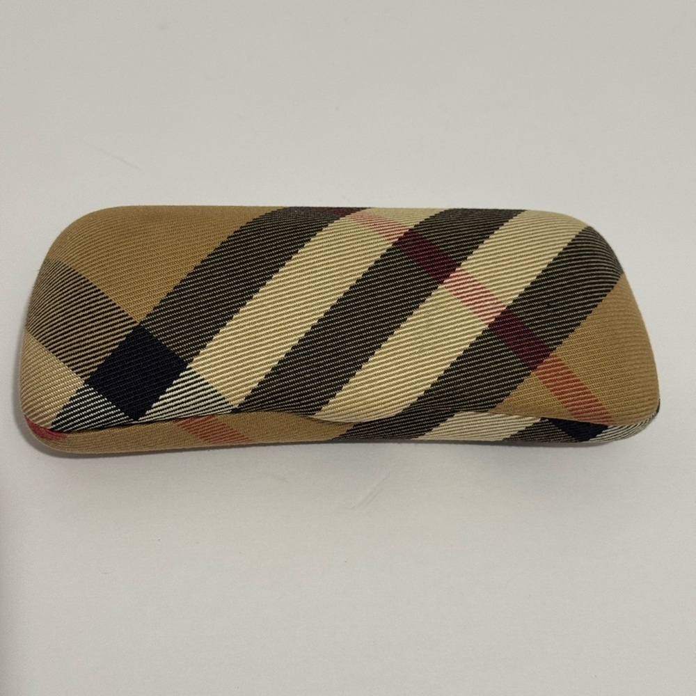 BURBERRY Classic Nova Check Plaid Clam Shell Hard EyeGlass Sunglass Case Italy